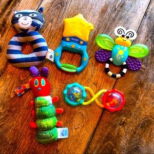 Baby rattles (3) & Teethers (2)